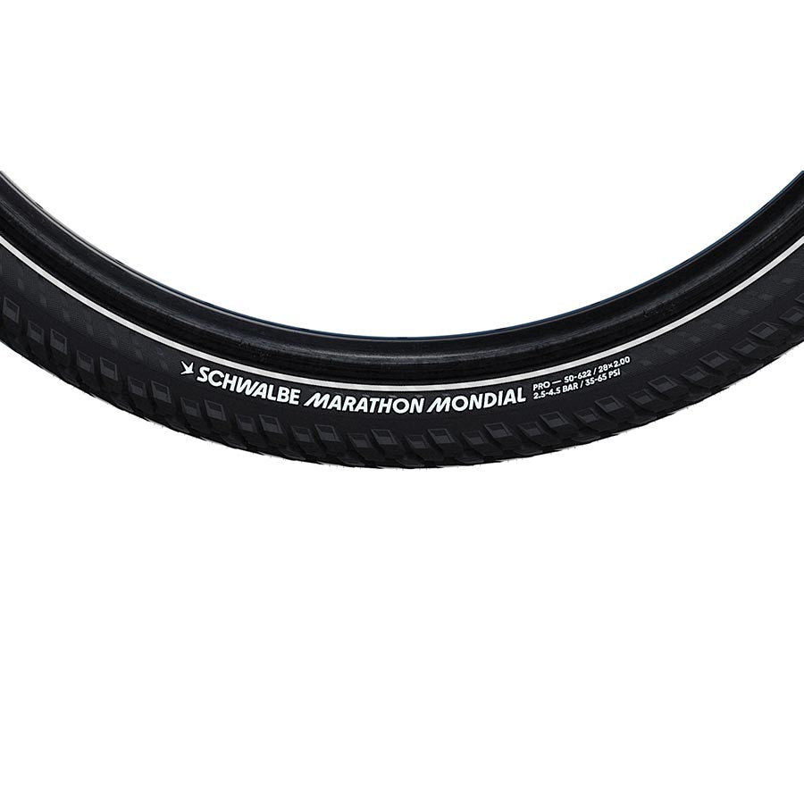 Schwalbe, Marathon Mondial, Hybrid Tire, 26''x2.00, Wire, Clincher, Endurance, RaceGuard, 67TPI, Black