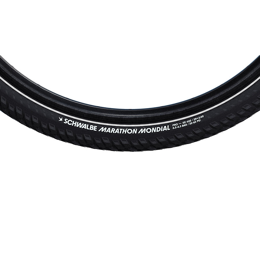 Schwalbe, Marathon Mondial, Hybrid Tire, 26''x2.00, Wire, Clincher, Endurance, RaceGuard, 67TPI, Black