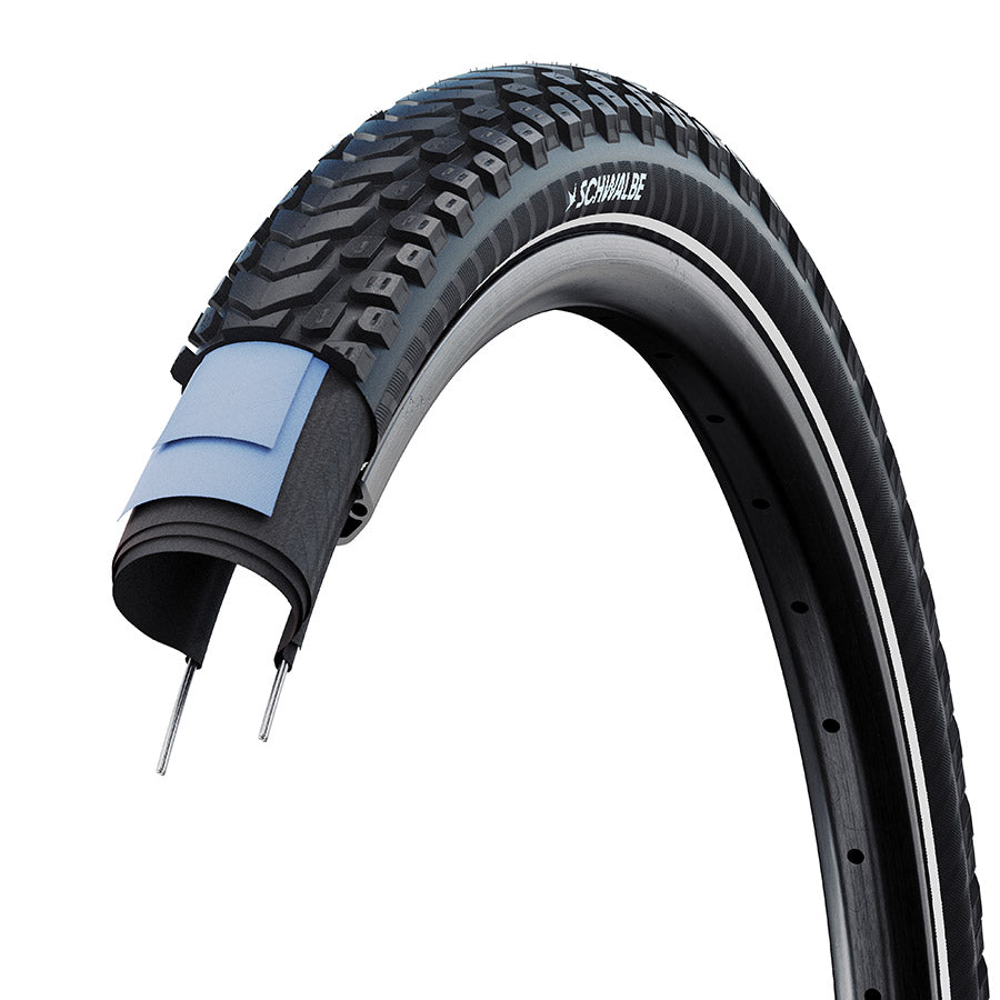 Schwalbe, Marathon Mondial, Hybrid Tire, 26''x2.00, Wire, Clincher, Endurance, RaceGuard, 67TPI, Black
