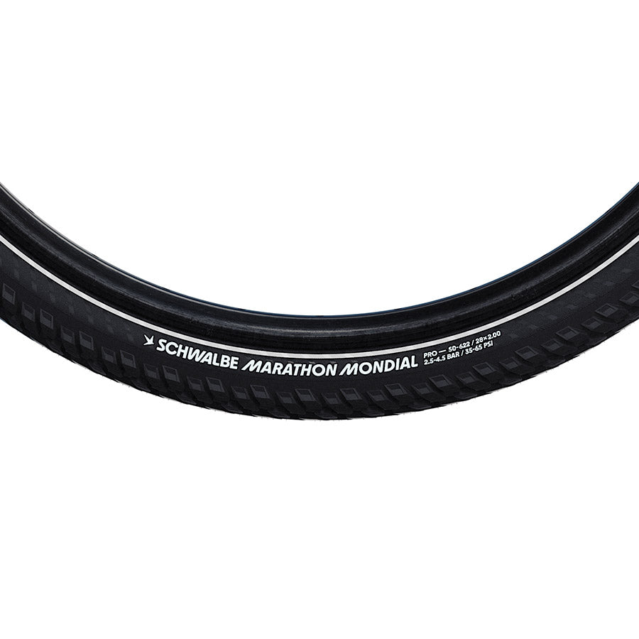 Schwalbe, Marathon Mondial, Hybrid Tire, 26''x2.00, Wire, Clincher, Endurance, RaceGuard, 67TPI, Black
