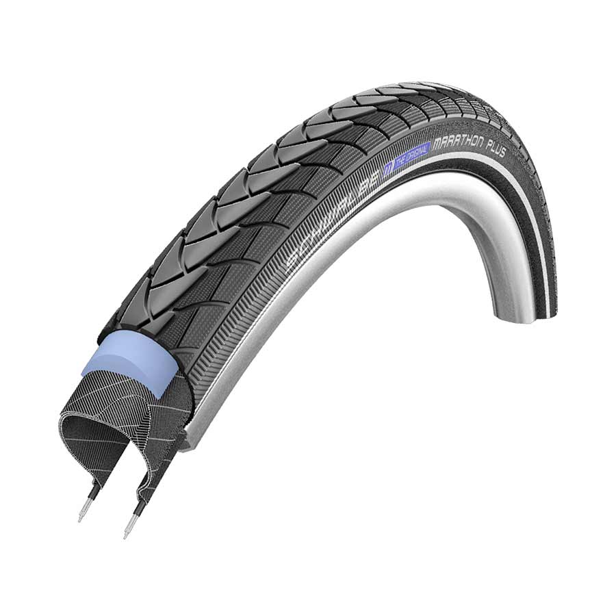 Schwalbe, Marathon Plus, Hybrid Tire, 20''x1.75, Wire, Clincher, Endurance, SmartGuard, Reflex, 67TPI, Black