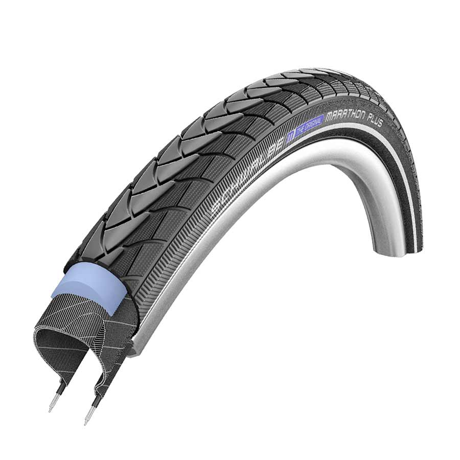 Schwalbe, Marathon Plus, Hybrid Tire, 20''x1.75, Wire, Clincher, Endurance, SmartGuard, Reflex, 67TPI, Black