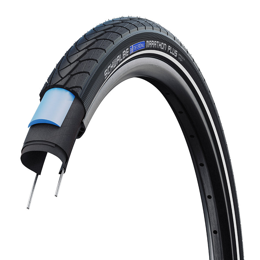 Schwalbe, Marathon Plus, Hybrid Tire, 20''x1.75, Wire, Clincher, Endurance, SmartGuard, Reflex, 67TPI, Black
