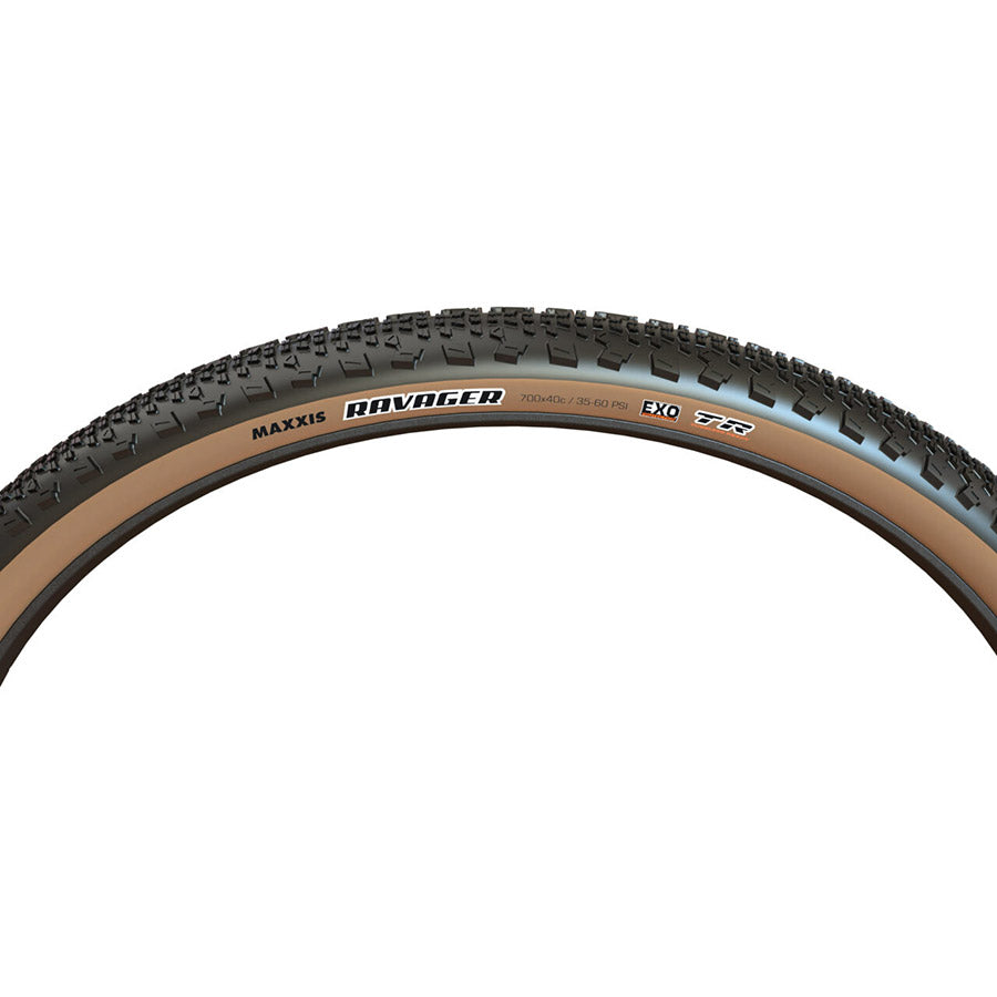 Maxxis, Ravager, Gravel Tire, 700x40C, Folding, Tubeless Ready, Dual, EXO, 120TPI, Black