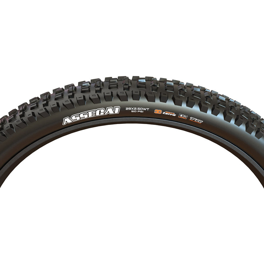 Maxxis, Assegai, Mountain Tire, 275x2.50, Folding, Tubeless Ready, 3C Maxx Grip, DH, Wide Trail, 60x2TPI, Black