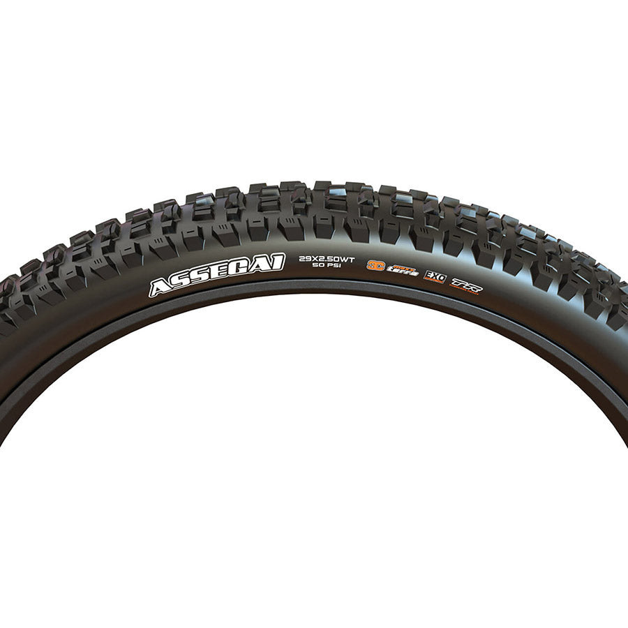Maxxis, Assegai, Mountain Tire, 275x2.50, Folding, Tubeless Ready, 3C Maxx Grip, DH, Wide Trail, 60x2TPI, Black