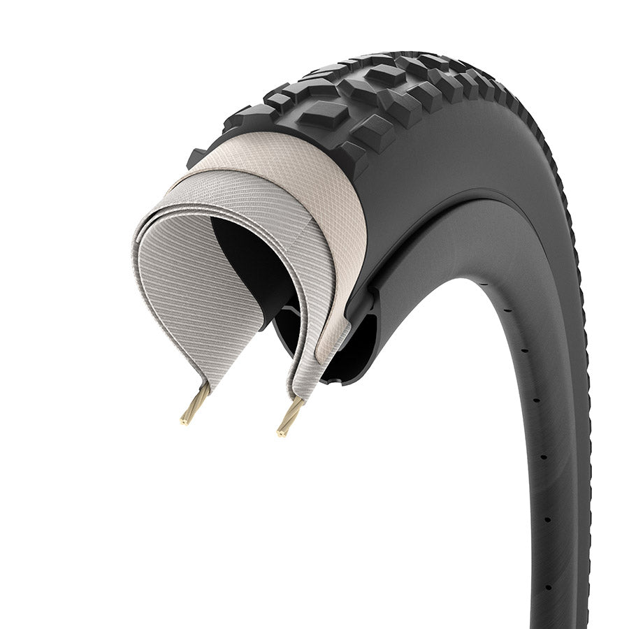 Pirelli, Cinturato Gravel M P-Line, Gravel Tire, 700x35C, Folding, Tubeless Ready, SpeedGrip, TechWALL, 60TPI, Black