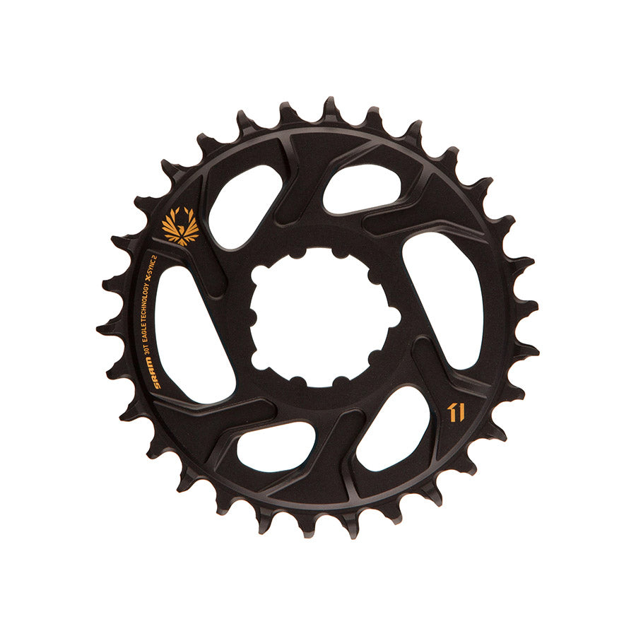SRAM, X-Sync, 3mm offset, 30T, 12sp., BCD: Direct Mount, Single Chainring, Aluminum, Black