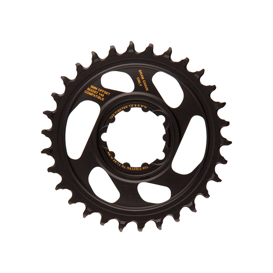 SRAM, X-Sync, 3mm offset, 30T, 12sp., BCD: Direct Mount, Single Chainring, Aluminum, Black