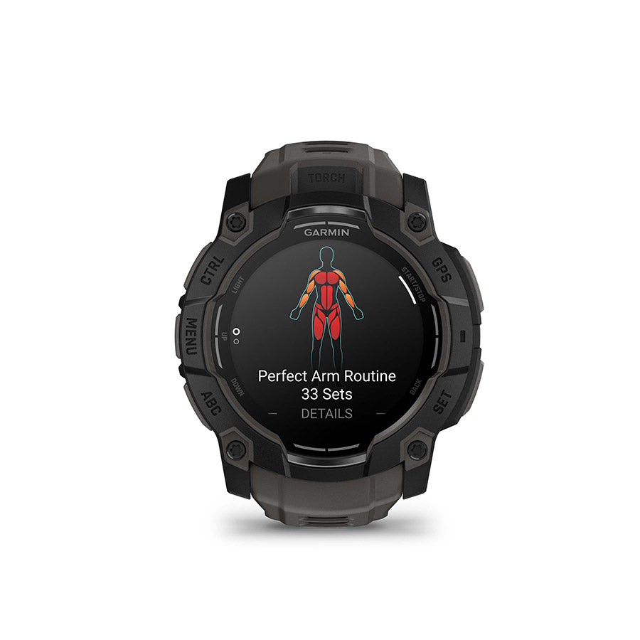 Garmin, Instinct 3 50mm AMOLED, Watch, Watch Color: Black, Wristband: Charcoal - Silicone