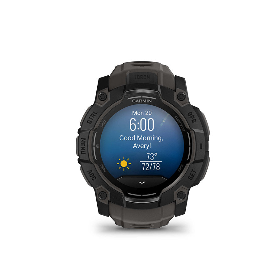 Garmin, Instinct 3 50mm AMOLED, Watch, Watch Color: Black, Wristband: Charcoal - Silicone