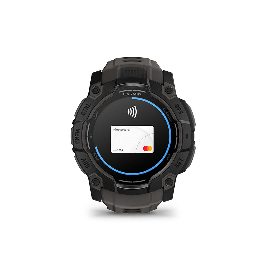 Garmin, Instinct 3 50mm AMOLED, Watch, Watch Color: Black, Wristband: Charcoal - Silicone