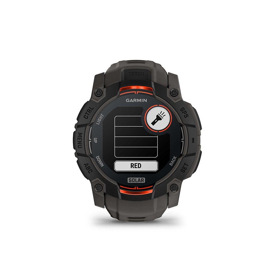 Garmin, Instinct 3 50mm Solar, Watch, Watch Color: Black, Wristband: Charcoal - Silicone