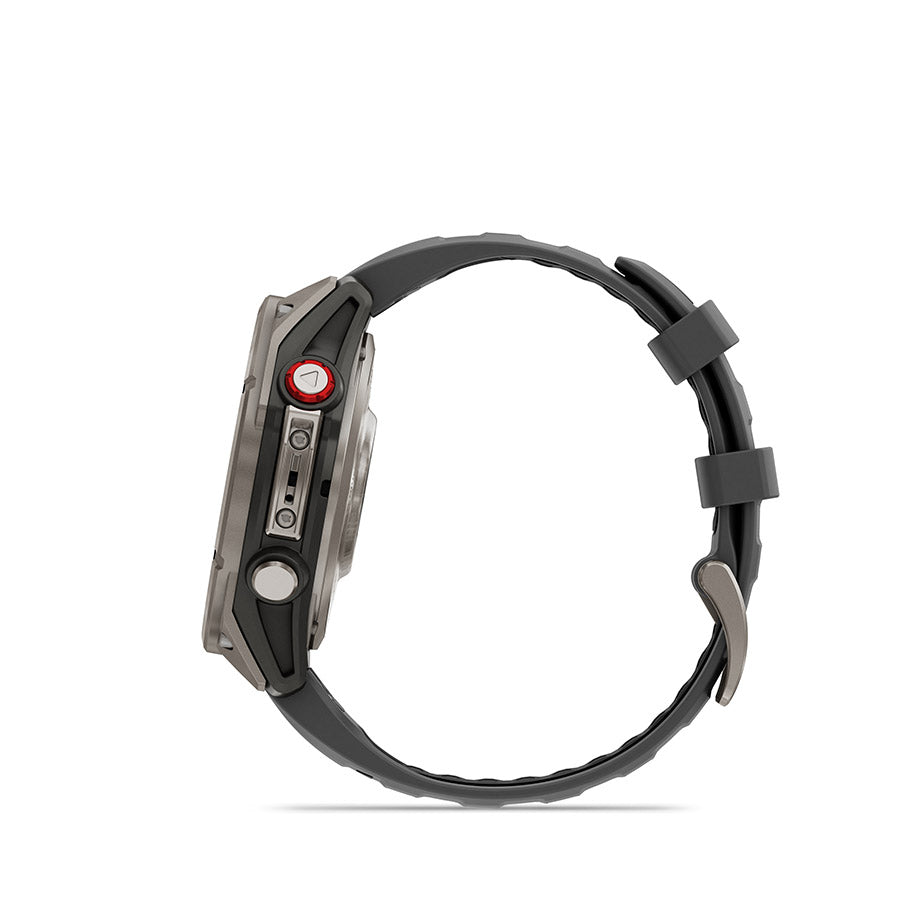 Garmin, fenix 8 Pro 47 mm- AMOLED Sap., Watch, Watch Color: Grey, Wristband: Black/ Pebble Gray - Silicone