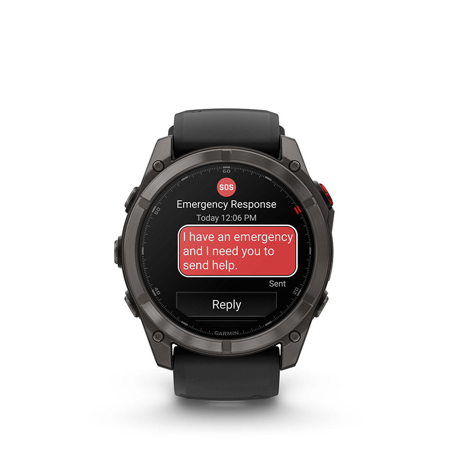 Garmin, fenix 8 Pro 51 mm- AMOLED Sap., Watch, Watch Color: Grey, Wristband: Black/ Pebble Gray - Silicone