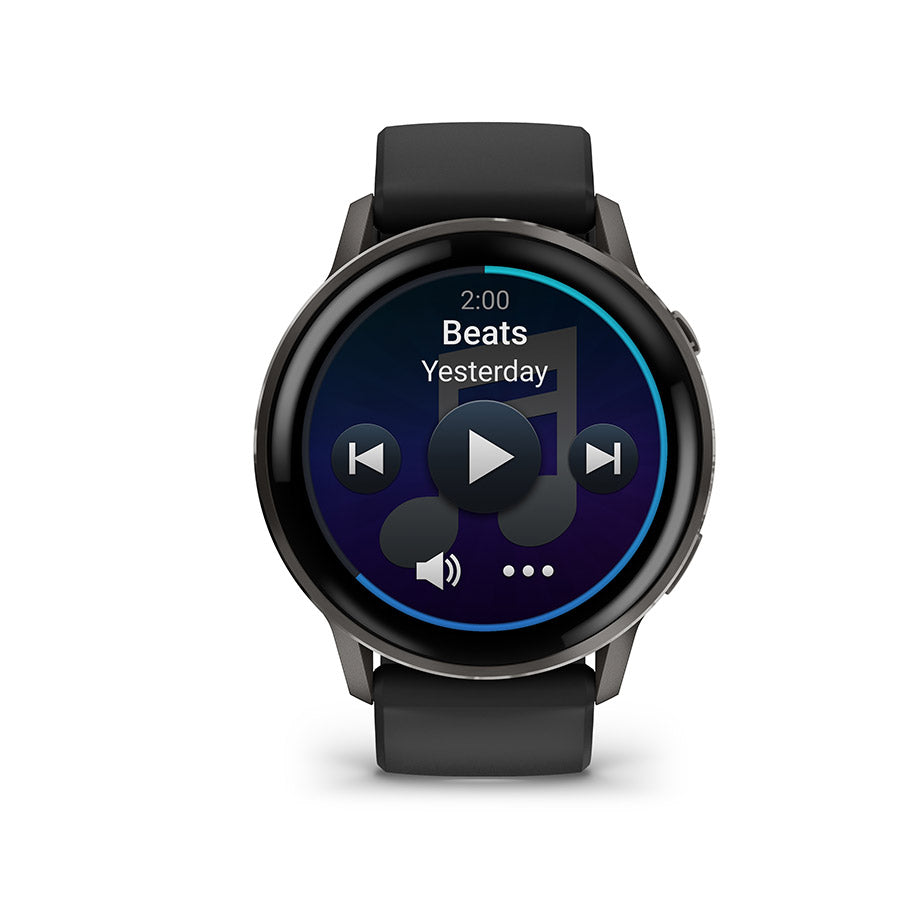 Garmin, Venu 4 45mm, Watch, Watch Color: Slate, Wristband: Black - Silicone
