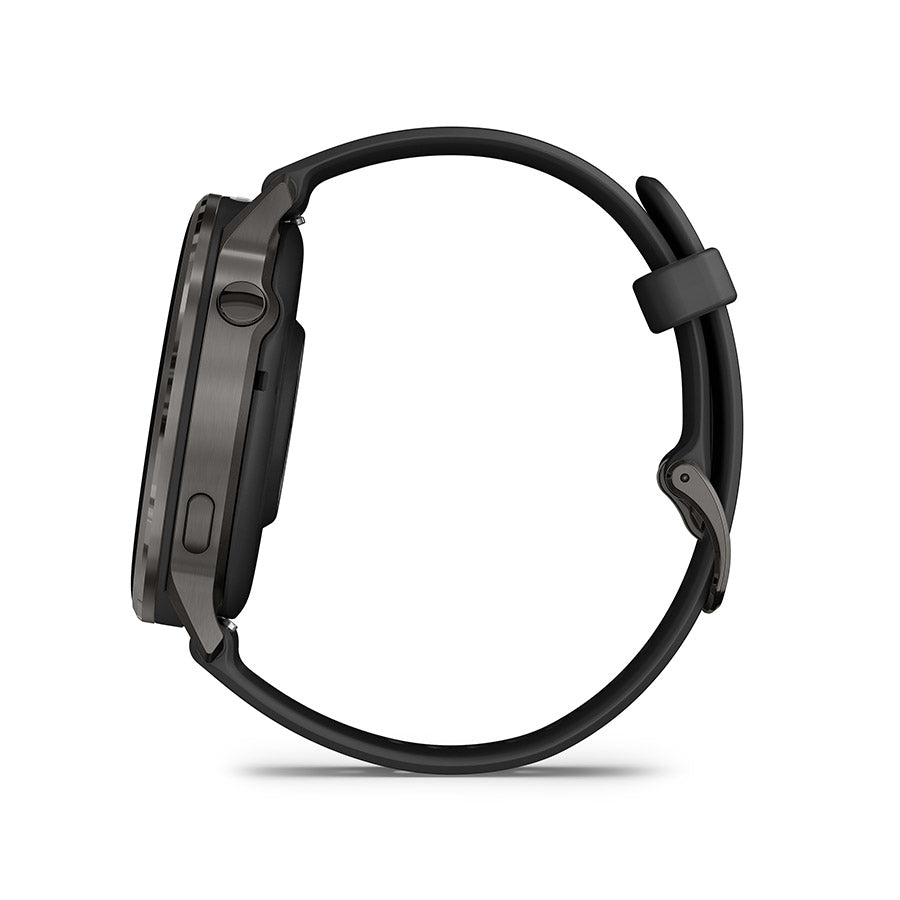 Garmin, Venu 4 45mm, Watch, Watch Color: Slate, Wristband: Black - Silicone