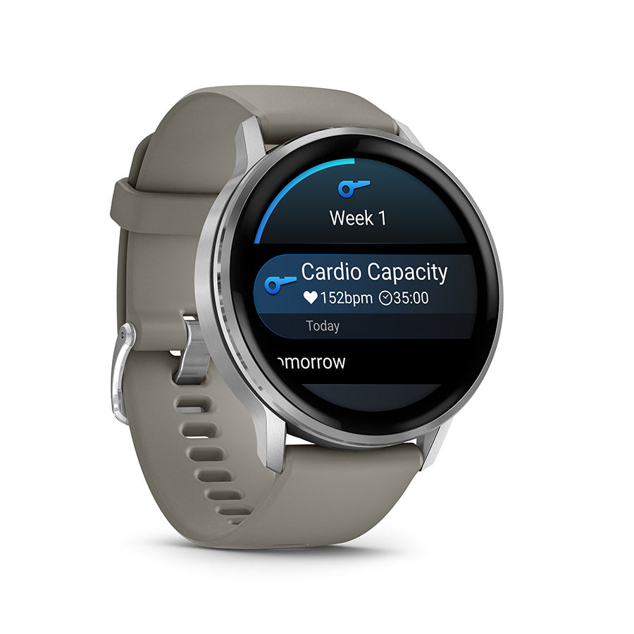 Garmin, Venu 4 45mm, Watch, Watch Color: Slate, Wristband: Black - Silicone