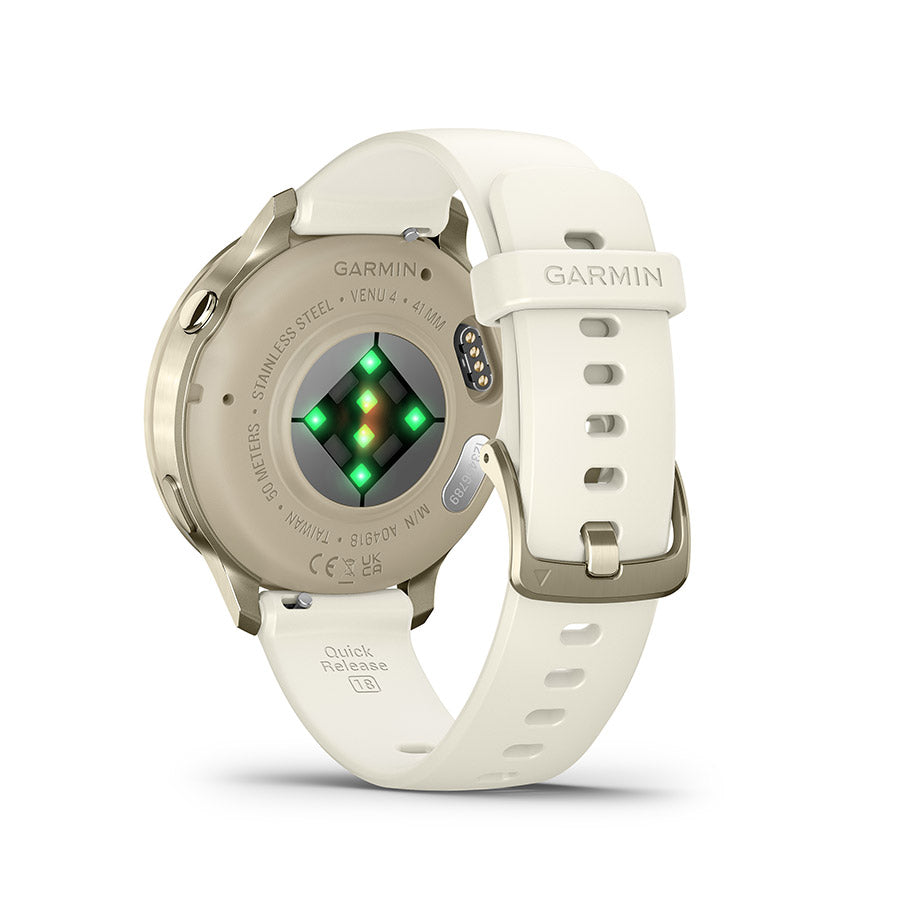 Garmin, Venu 4 41mm, Watch, Watch Color: Lunar Gold, Wristband: Bone - Silicone