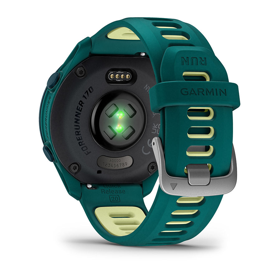 Garmin, Forerunner 170 Music, Watch, Watch Color: Black, Wristband: Black/Amp Yellow - Silicone