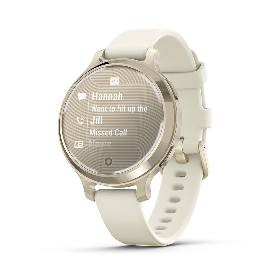Garmin, Lily 2 Active, Watch, Watch Color: Lunar Gold, Wristband: Bone - Silicone