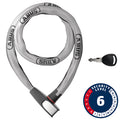 Abus, 6806K Catena Reflective, Chain Lock, Key, 6mm, 110cm, 3.6', Black Reflective
