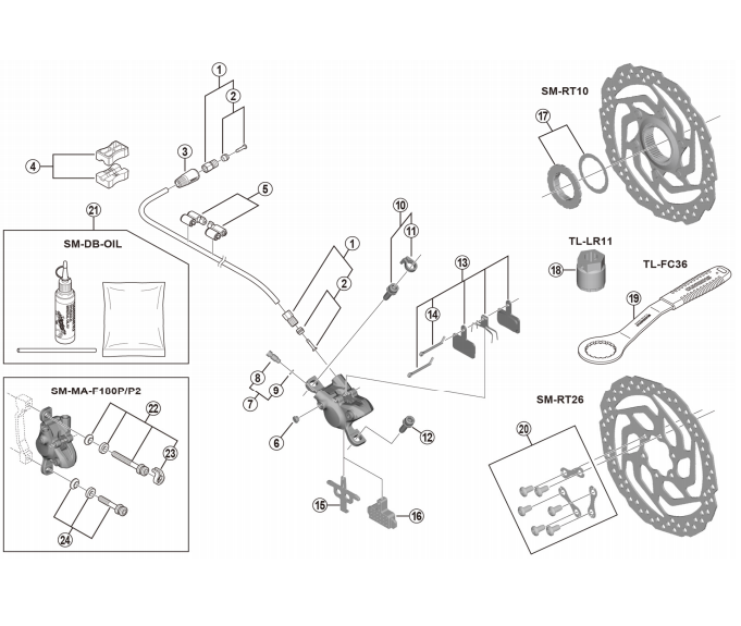 BR-MT200 Disc Brake Assembeled Set